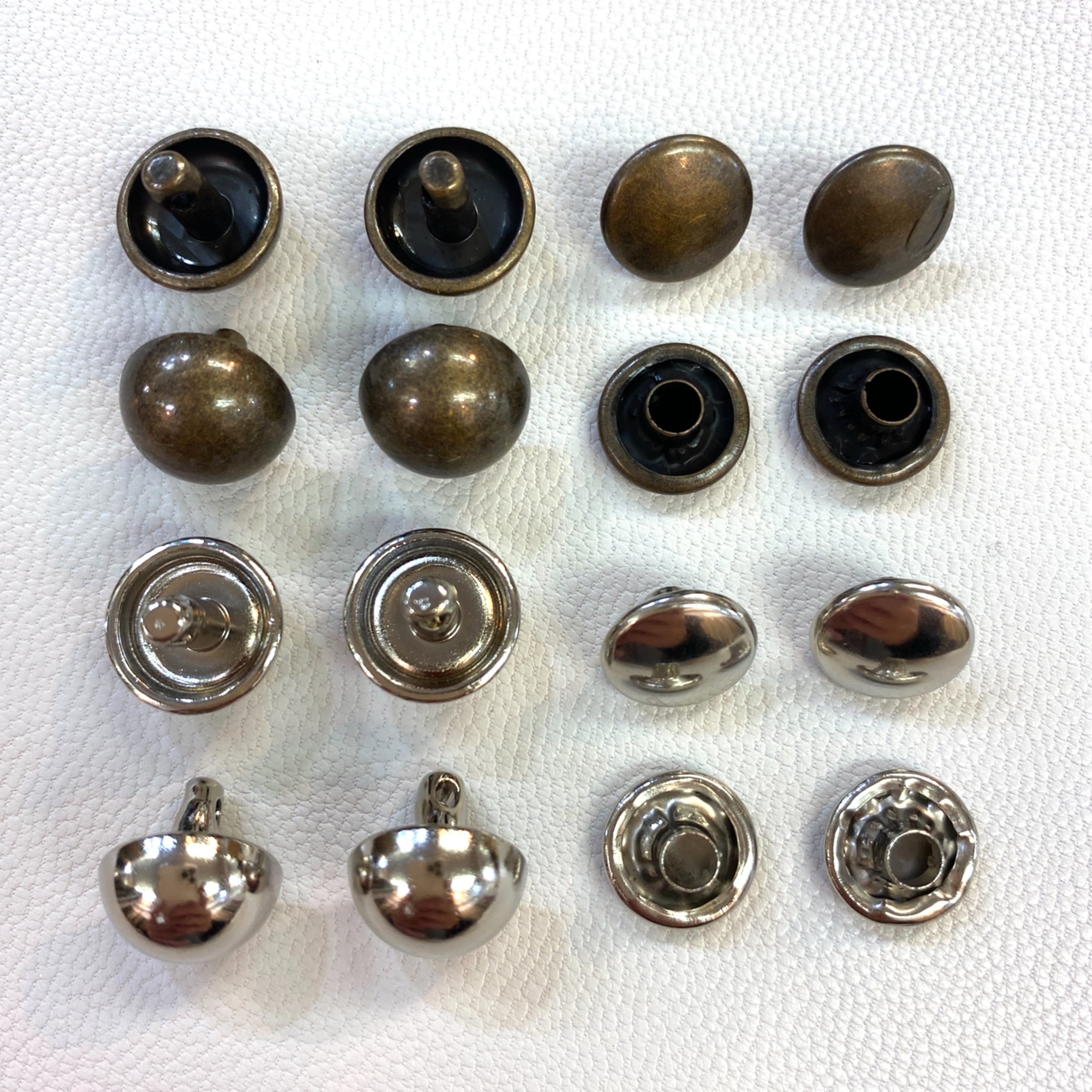 半丸底鋲 12mm頭 6mm足【ニッケル(4セット入り)】JSB-5 | Pay ID