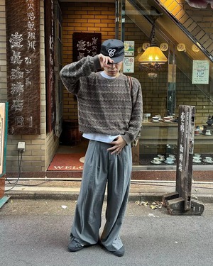 6CRAYON Vintage Flat-Brim Embroidered BLACK Cap Ver1.0