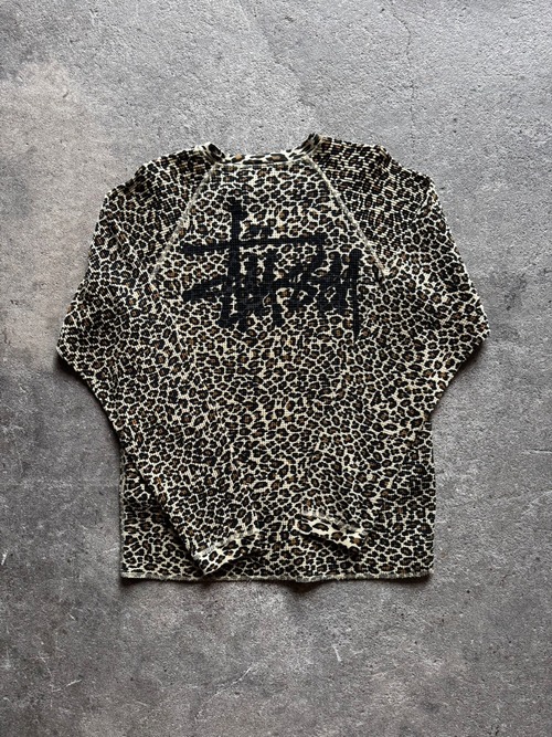STUSSY RAGLAN THERMAL BASIC STOCK (leopard)