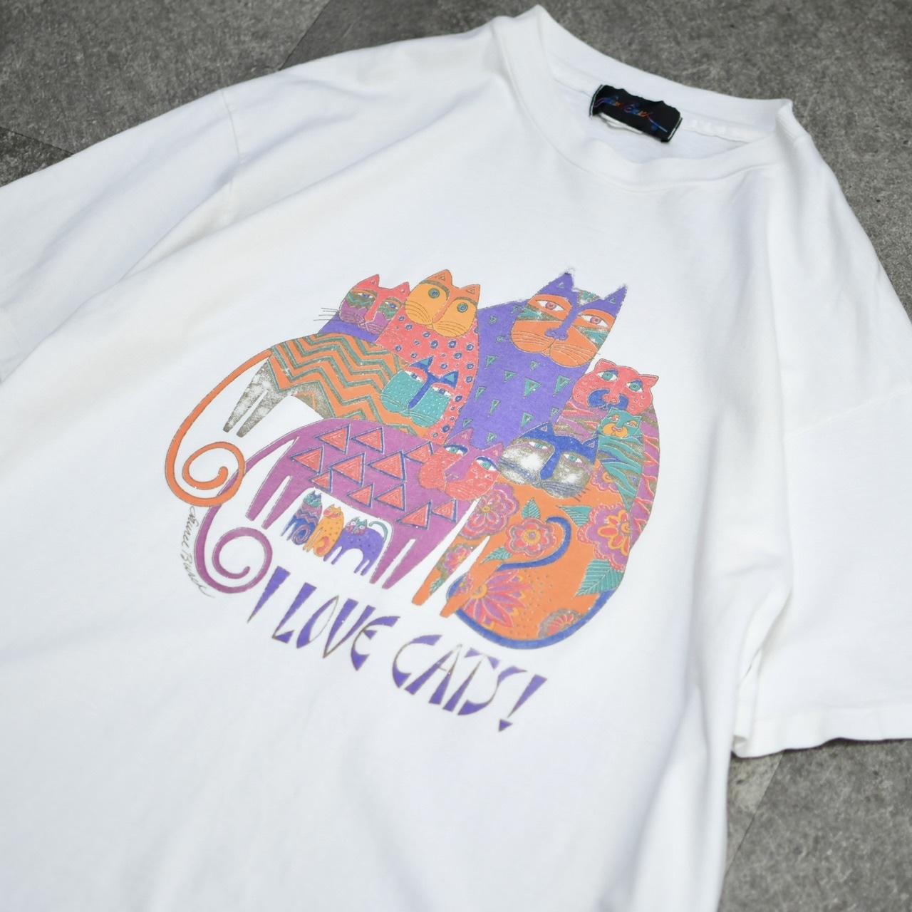 90's I LOVE CATS! print tee