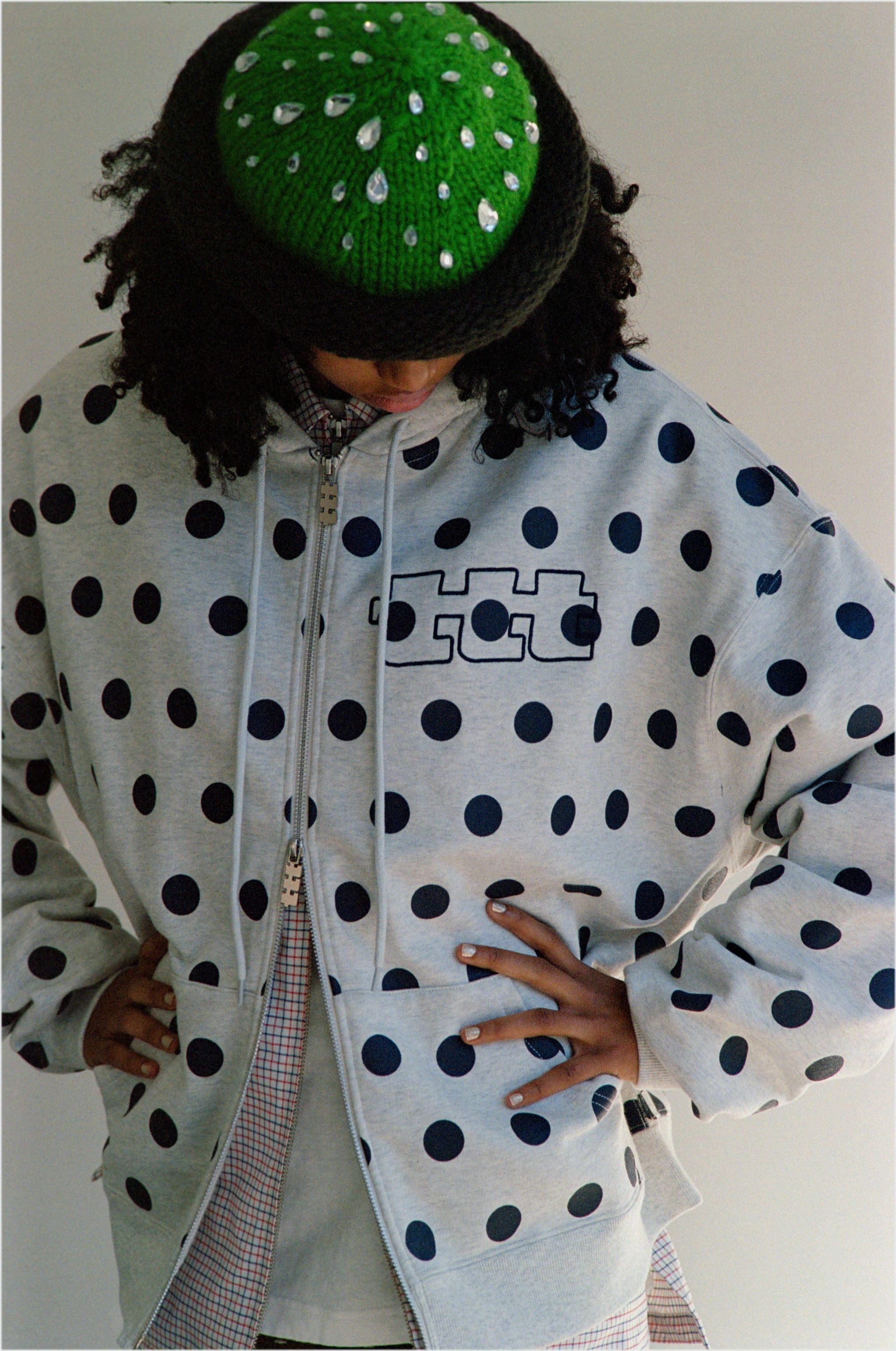 ttt_msw Dot zip up hoodie（GREY） XL 2f18a041b6b868baf64c12bab13e72