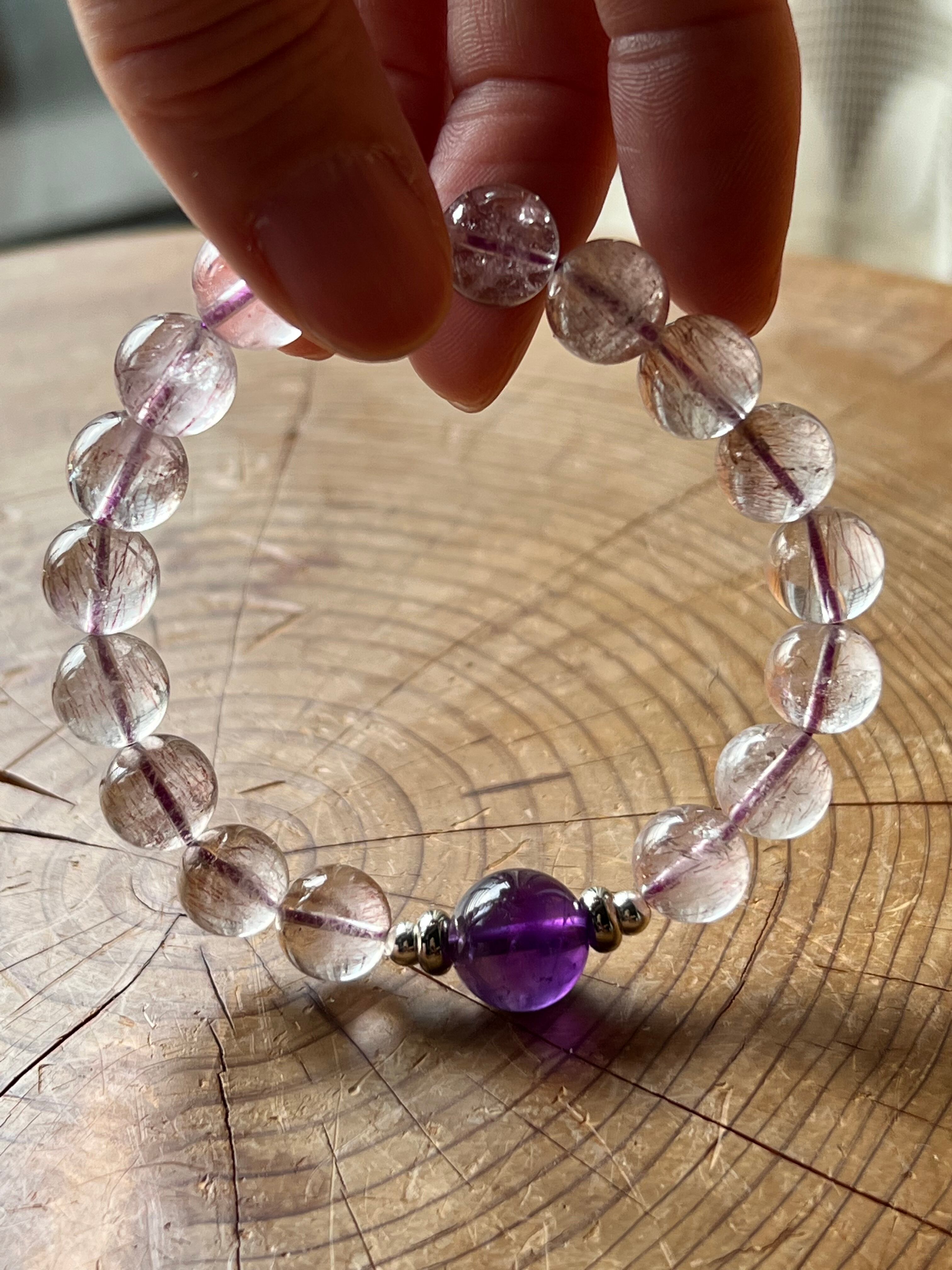 仕返しは終わり【アウトレット】ほんのりアメジストinレピドクロサイト ブレス