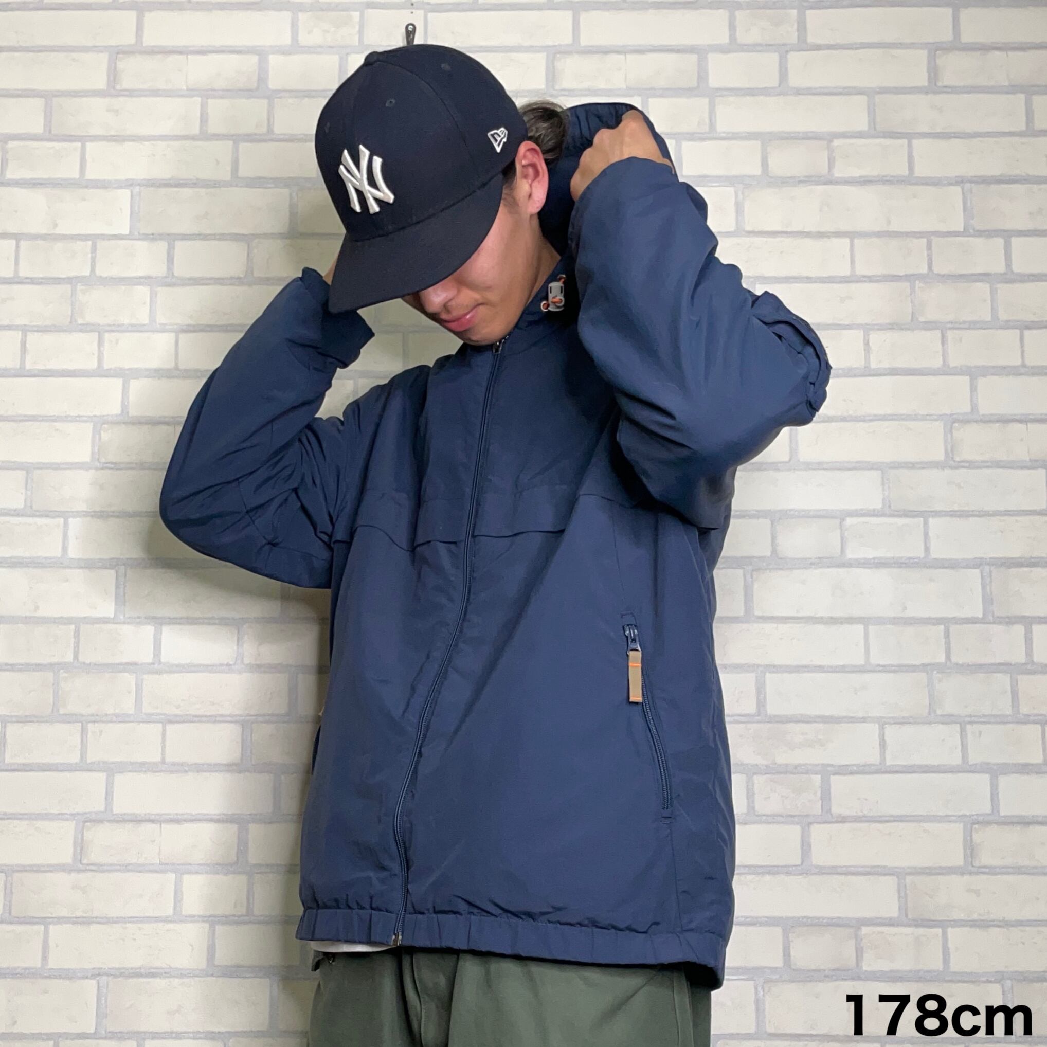 Eddie Bauer マウンテンパーカー M 裏地フリース フルジップ ネイビー 