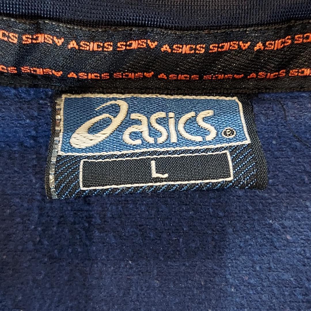 asics アシックス トラックジャケット 青 オレンジ 刺繍 L 10447 asics アシックス トラックジャケット 青 オレンジ 刺繍 L 10447