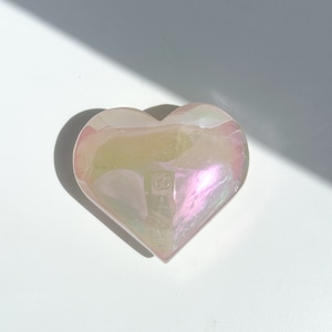 ♡エンジェルオーラローズクォーツ ハート04♡ Angel Aura Rose Quartz ♡天然石・鉱石・パワーストーン・インテリア
