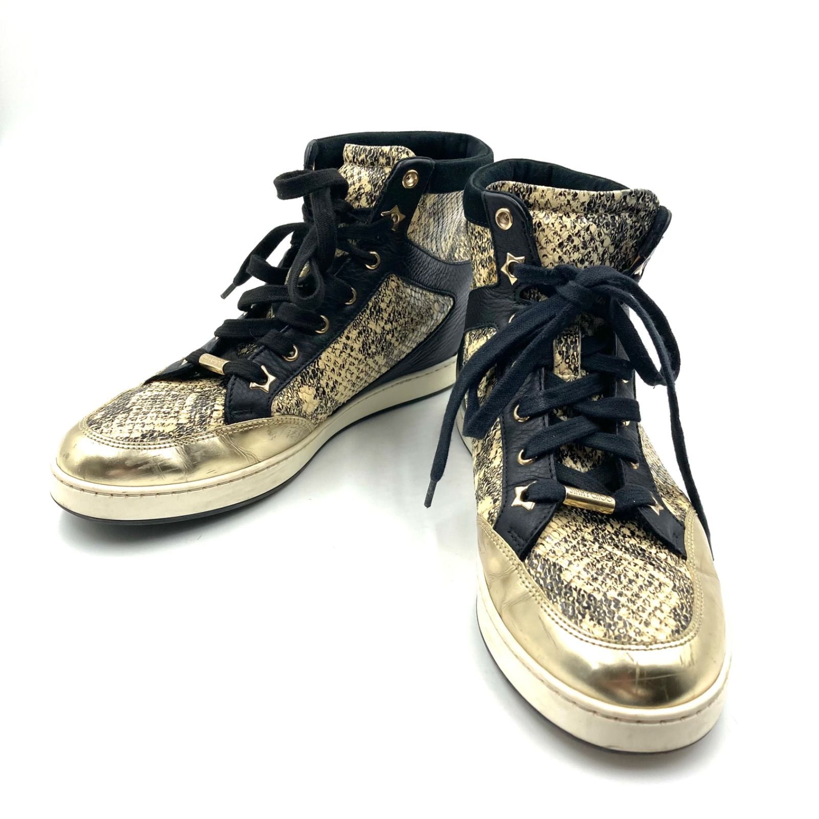 JIMMY CHOO ゴールド グリッター ハイヒール 38.5 JIMMY CHOO ゴールド