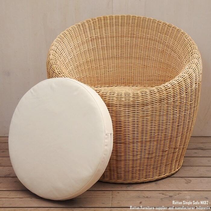ラタン ソファ NK82-W 一人掛け シングルソファ 籐 アジアン家具