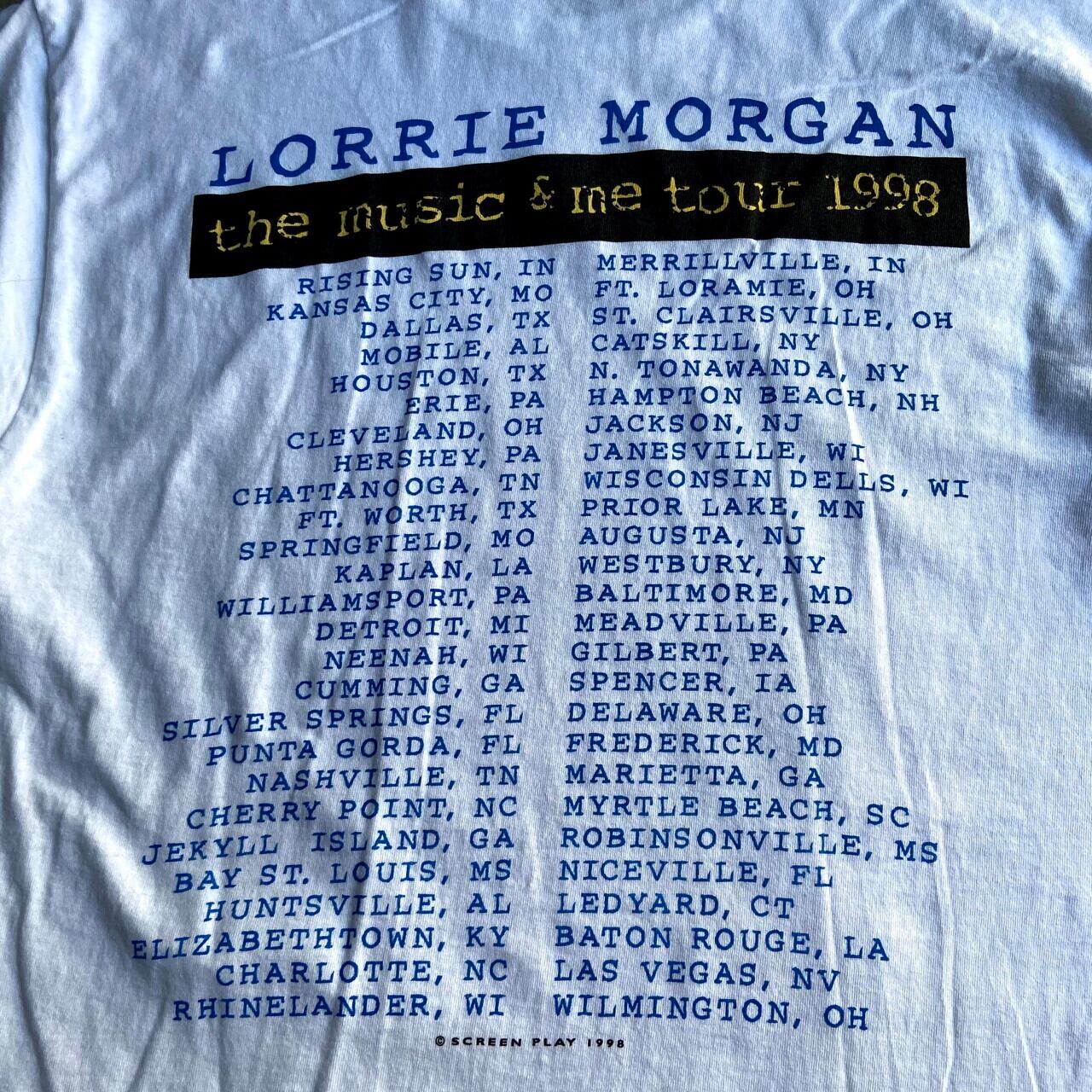 90年代 Lorrie Morgan ロリー・モーガン the music & me tour 1998 アーティストTシャツ メンズL 古着  バンドTシャツ 90s ビンテージ ヴィンテージ 両面プリント バックプリント ホワイト 白【Tシャツ】 | cave 古着屋【公式】古着通販サイト