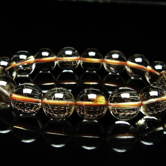 ルチルクォーツ ブレスレット 12mm タイチンルチルクォーツ タイチンルチル 一点物 メール便可 [M便 1/10] 111-48988