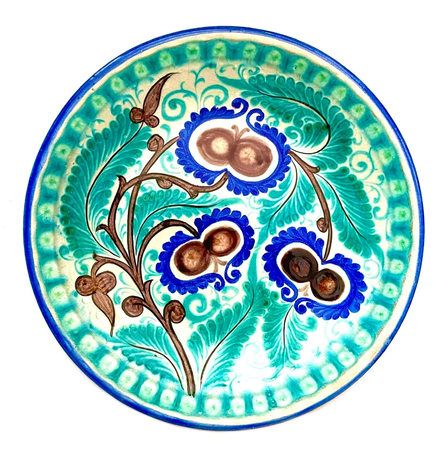 ウズベキスタン　10世紀ごろの銅板の装飾品　彫り有　5個 ウズベキスタンの工芸 木彫りの大皿 【KHIVA・ヒヴァ】 / 直径30.4cm