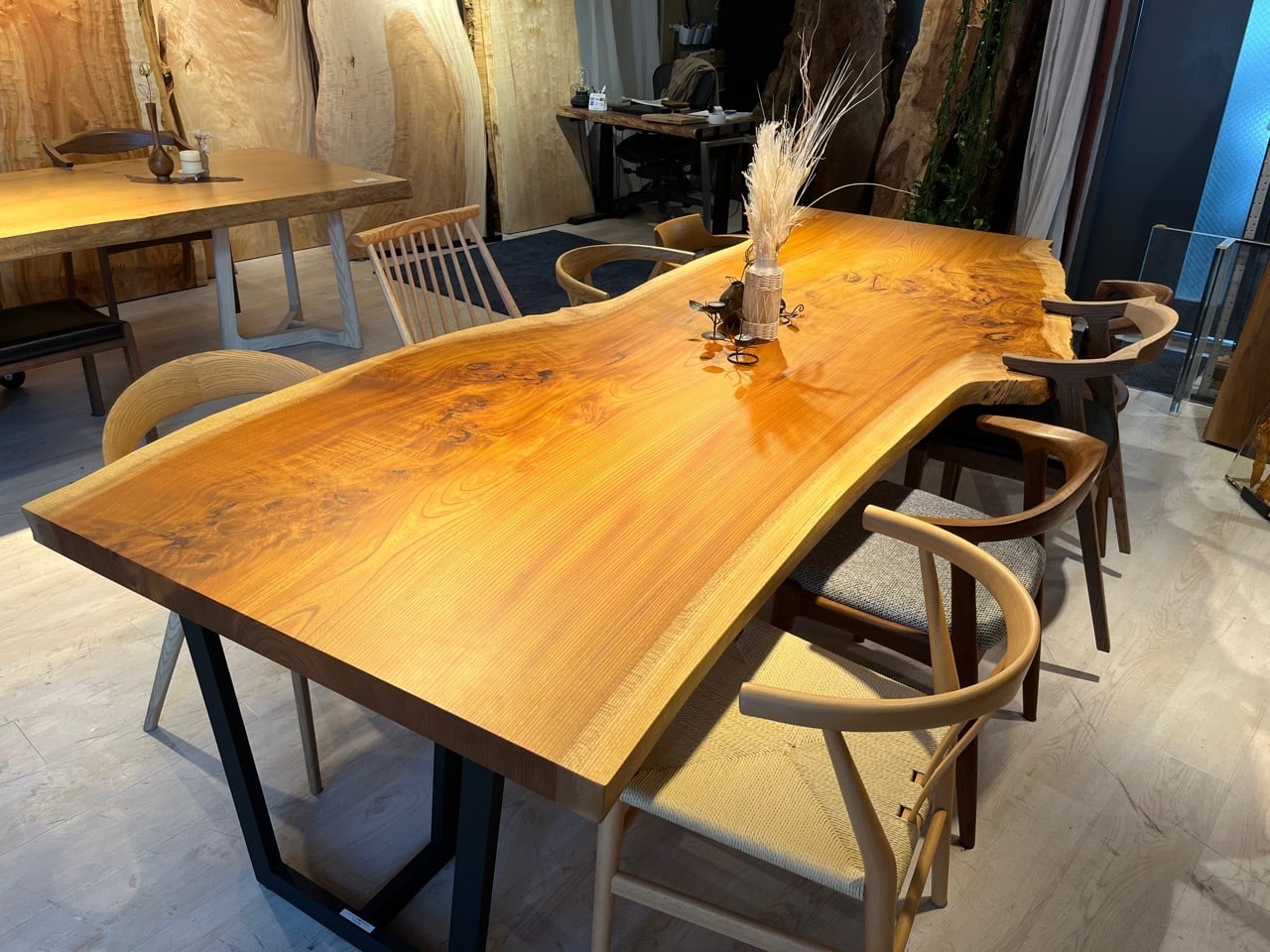 欅（ケヤキ）_2800×930-1100-1040×55_青山店_テーブル天板/一枚板