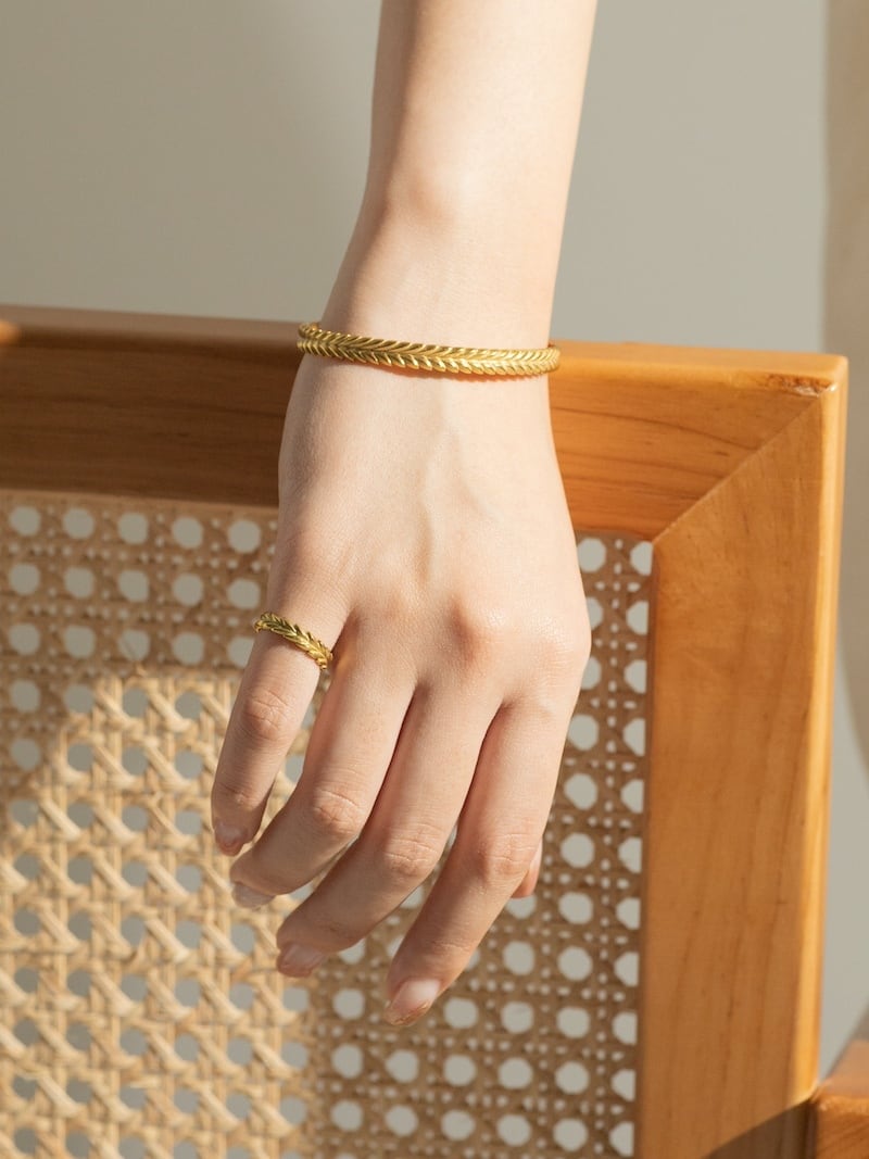 316L hawaiian maile bangle #b03 | rani