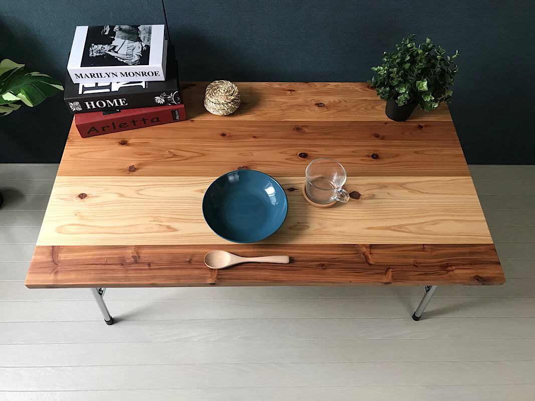 送料無料】 ローテーブル 八角形 90cm 杉 ナチュラル 棚付き