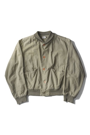 90SS "C.P. COMPANY" Cotton Canvas Ribbed-Collar Bomber Jacket Made in Italy (Design by Massimo Osti)