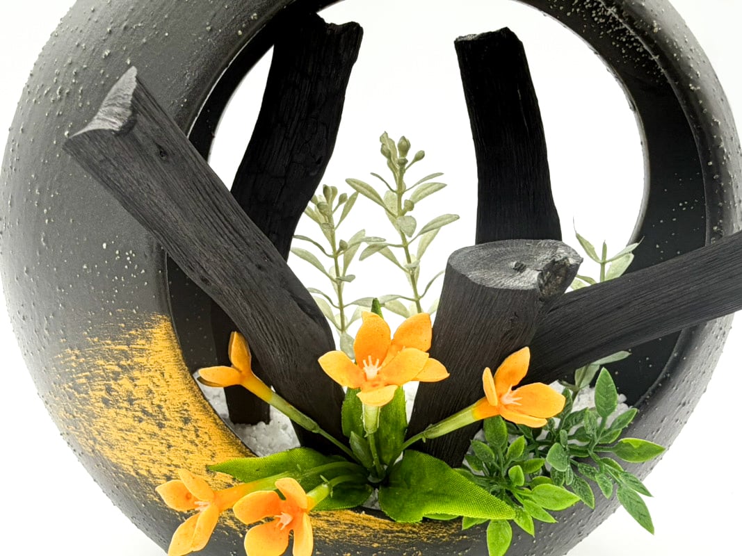 紀州備長炭 インテリア 『あけぼの』 黒 Type C 置物 オブジェ 消臭 調