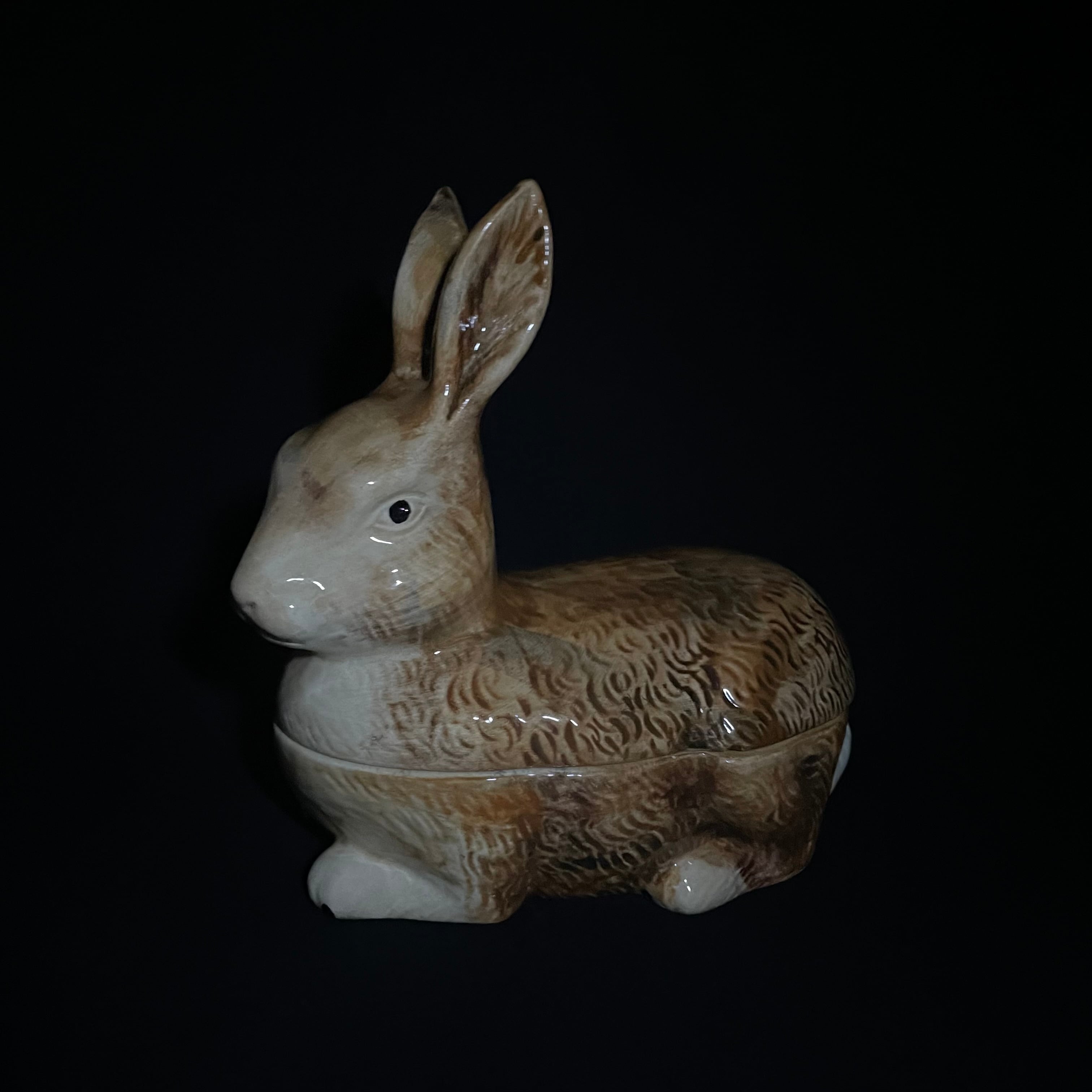 フランスアンティーク Michel Caugantうさぎ型テリーヌポット フランスアンティーク Michel Caugantうさぎ型テリーヌポット