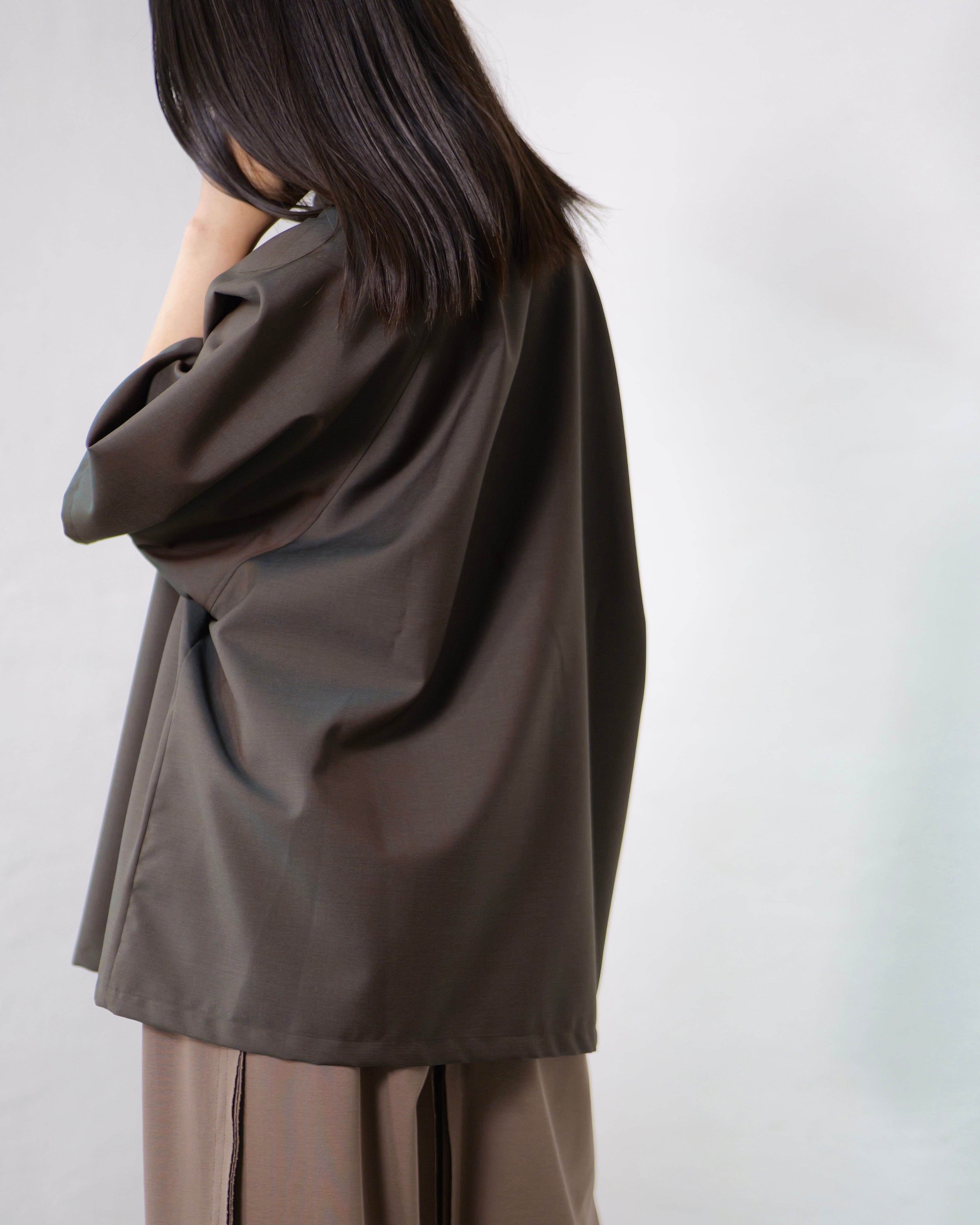itochi - Wool & Kid mohair Tropical half sleeve shirt ：iridescent