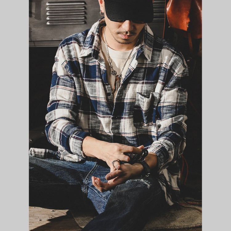 ボタンダウン チェックシャツ 2色 G00009