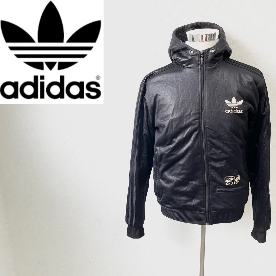 未使用adidas 中綿ジャケット コート フーディ ブラック L CHILE62 