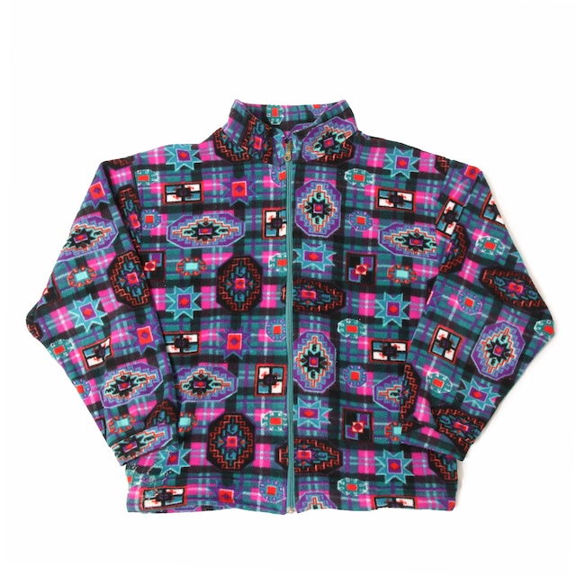 90s MultiPatternFleeceZipJacket