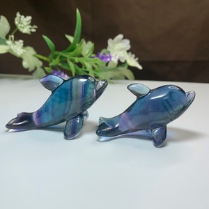 2.海のアニマル♪♪フローライトイルカ☆ペアセット