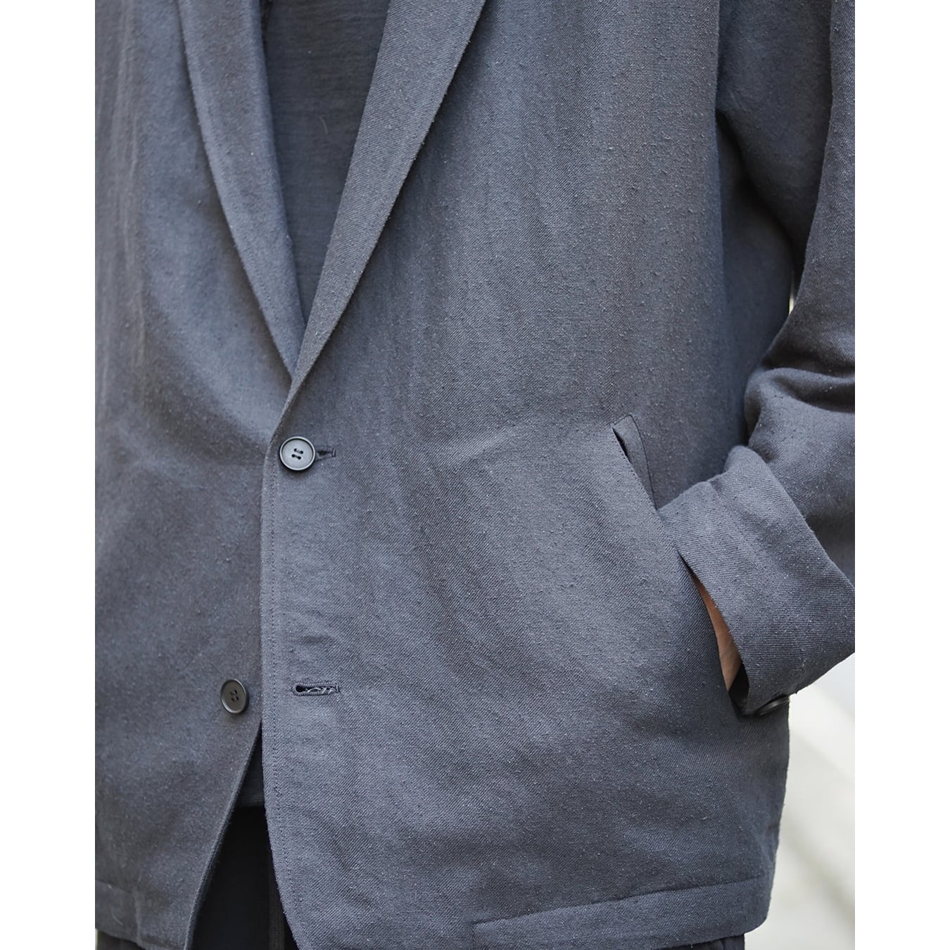 Blanc YM] (ブランワイエム) BL-26S-LSSJ Linen Silk Shirt JKT