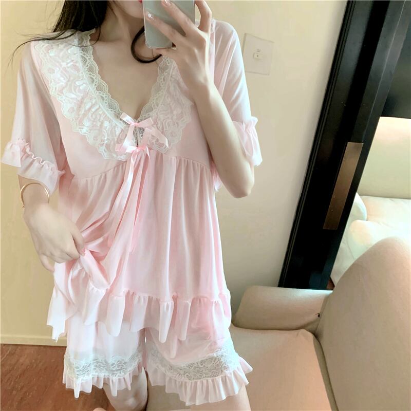 レディースサマースタイルレース薄手Vネックショーツ カジュアル 夏物 ブルマー 1号婦人17738615038