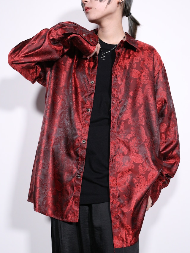 glossy paisley full pattern elegant shirt