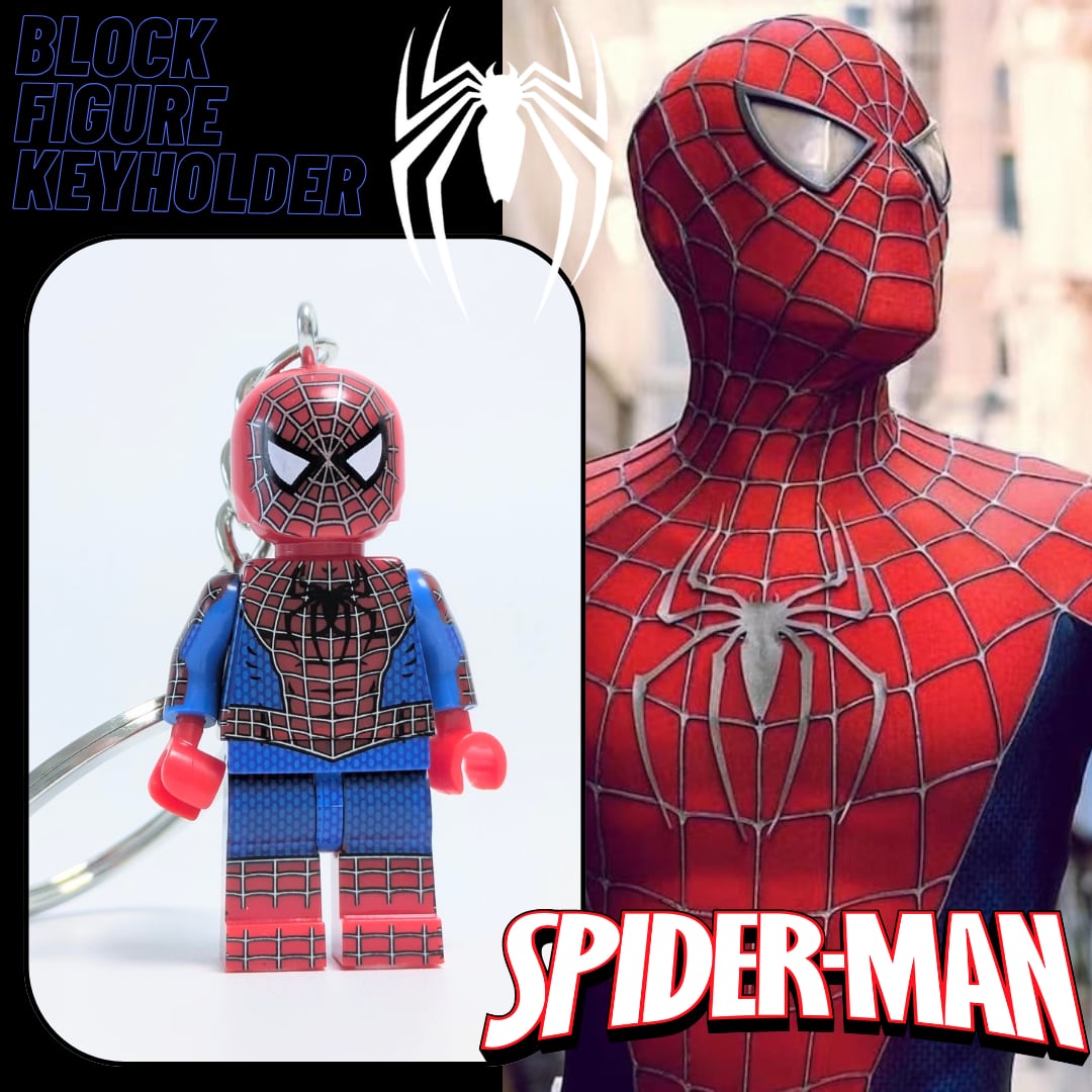 ♧【ブロックフィギュアキーホルダー】Spider-Man ( スパイダーマン ) 実写ver. / X-MEN / ニューアベンジャーズ / MARVEL〚アメリカン雑貨 アメトイ〛