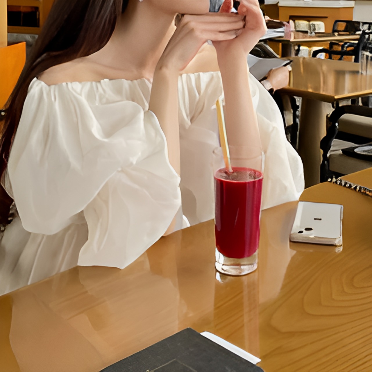 Puff sleeve off-shoulder dress【H00032】