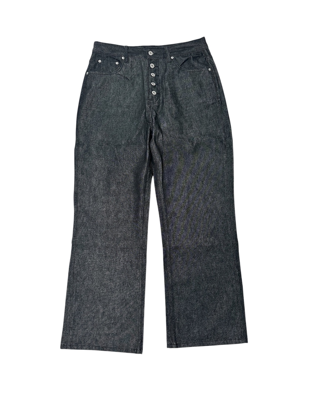 Button Out Loose Straight Denim