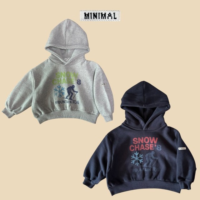 【取寄】minimal｜snow hood sweatshirt｜スノーフードスウェット｜S-JM｜kids&jr｜25 winter