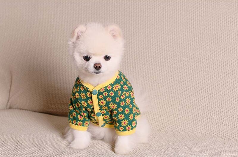 baby flower cardigan XS ~ XL 3color  /  犬服 新作 可愛い 犬の服 トップス ドッグウェア カーディガン 小型犬 中型犬 お揃い 花柄