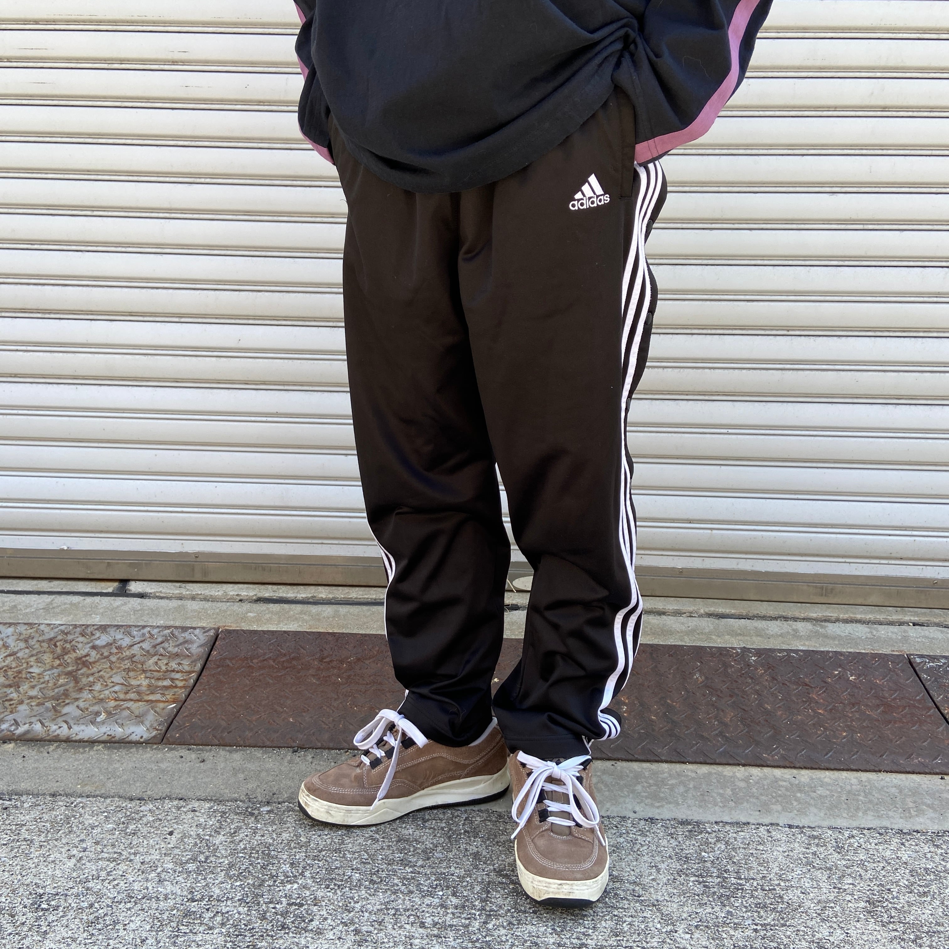90s adidas サイドスナップボタントラックパンツ バスパン 90s adidas サイドスナップボタントラックパンツ バスパン