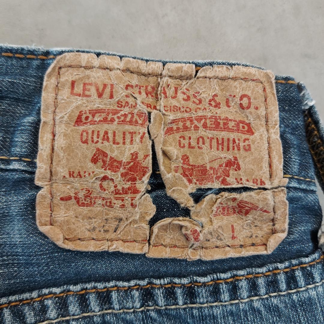 リーバイス527 Levis W32 フレア ブーツ 青 古着 ヒゲ 22289 