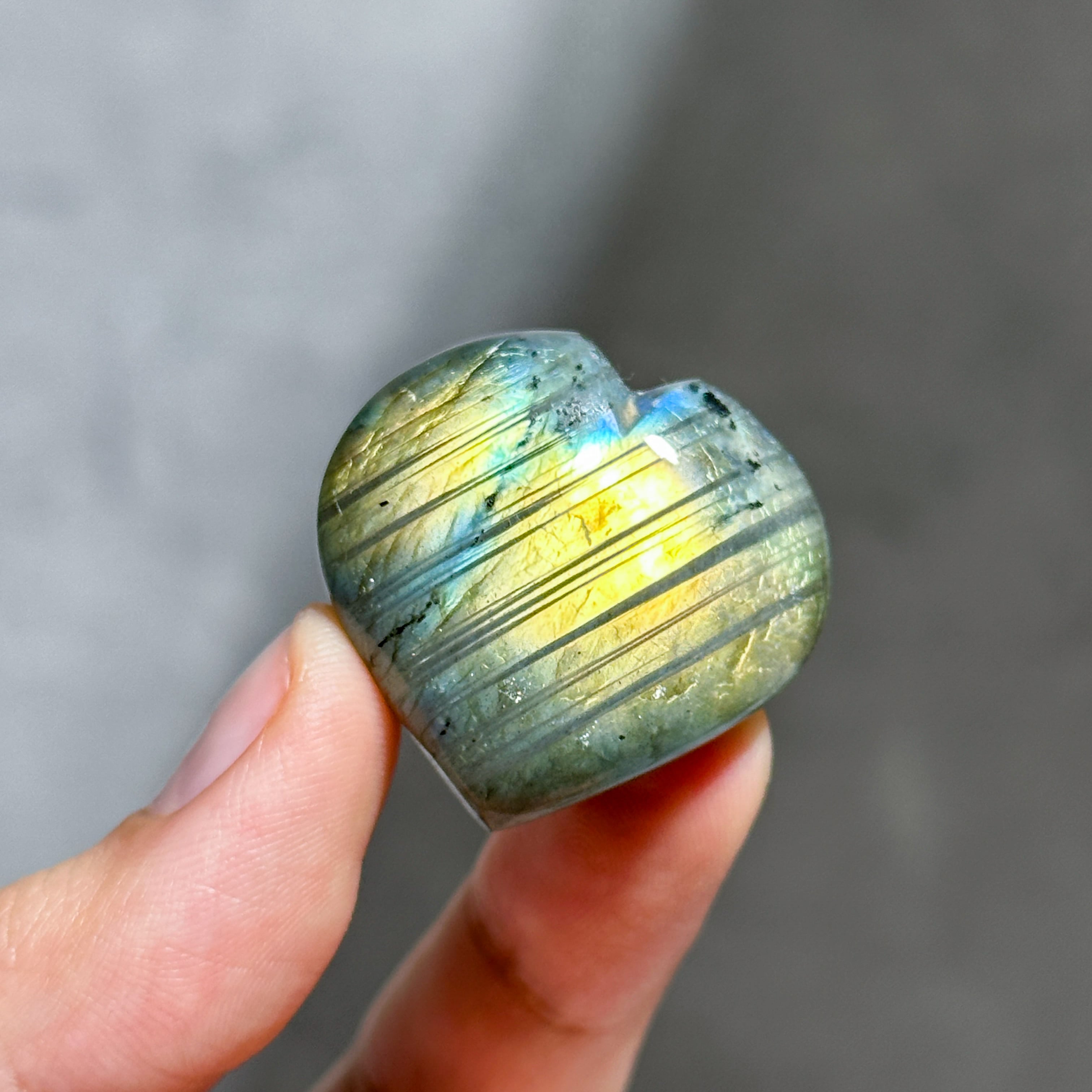 ラブラドライト ハート54◇ Labradorite ◇天然石・鉱物