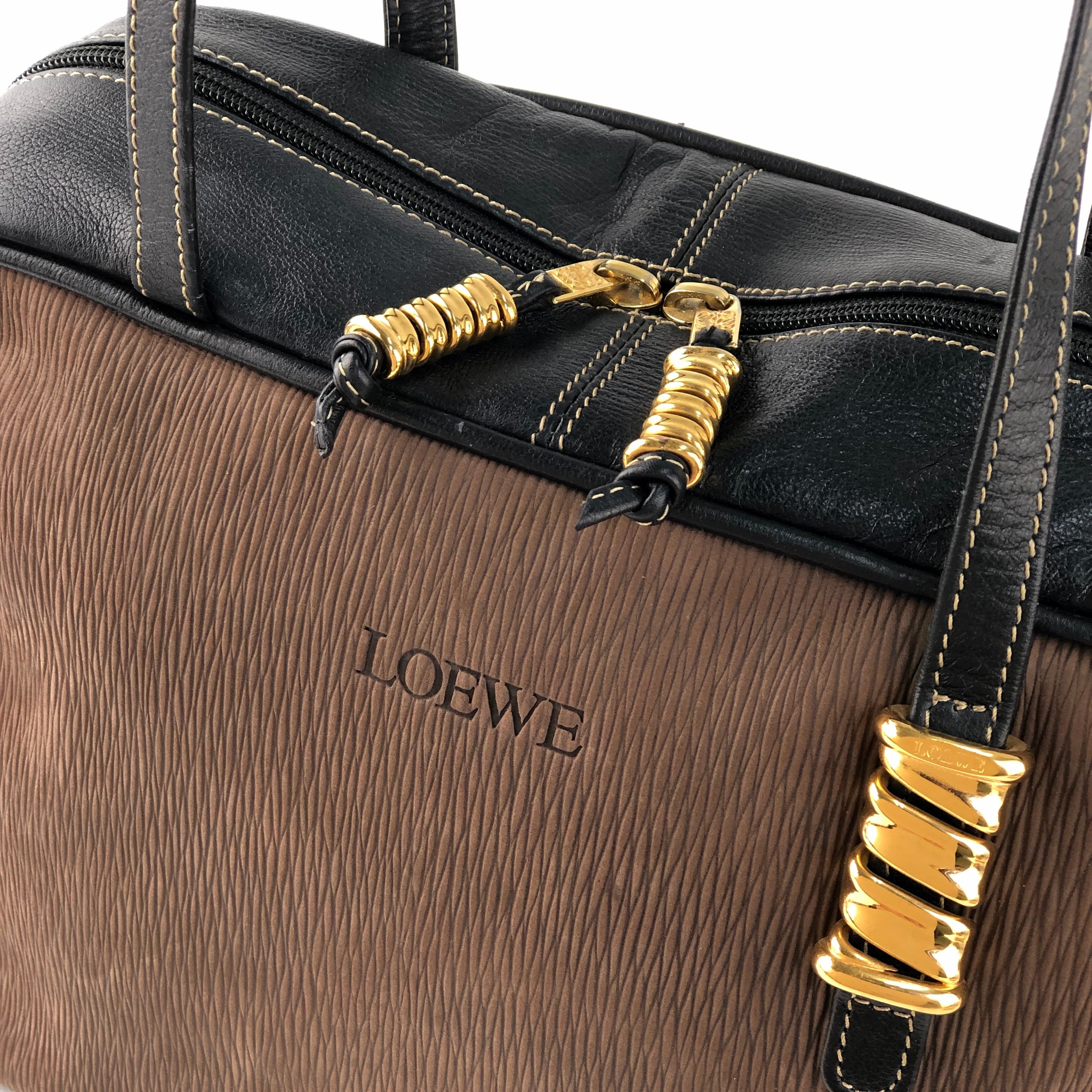 LOEWE ロエベ　2WAY　ベラスケス　トートバッグ　ショルダーバッグ　バイカラー　ブラック　ブラウン　メタルハンドル　タッセル　vintage　 ヴィンテージ　オールド 36vupd | VintageShop solo powered by BASE