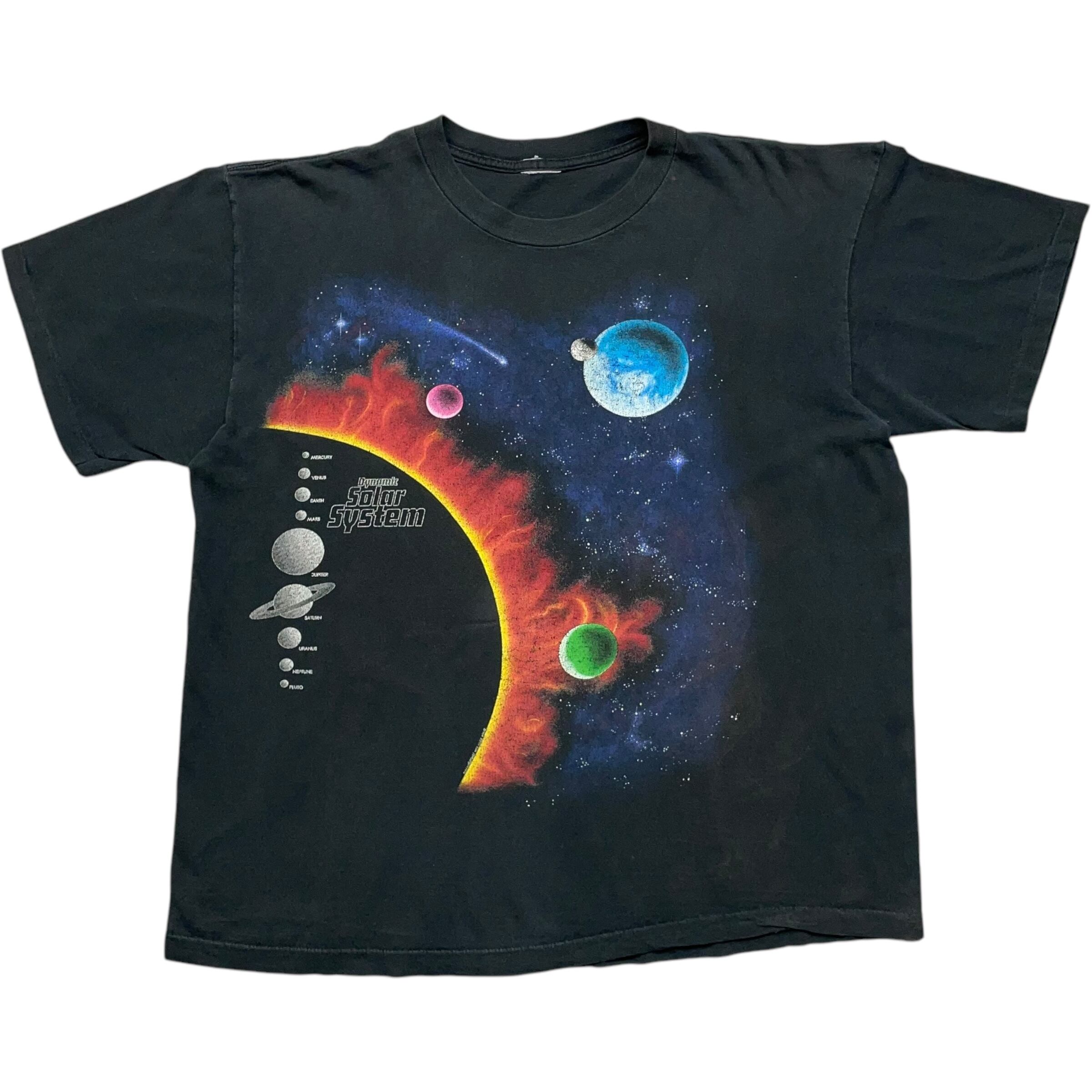 《XL》 unknown Tシャツ 惑星デザイン 両面プリント ブラック シングルステッチ 90年代 vintage no.7118