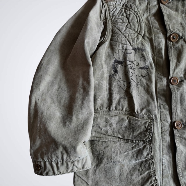 1940s~ HAND PAINTED MEMORIAL HUNTING JACKET