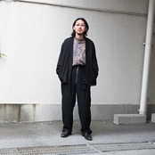 Nonnotte(ノノット)Minimum Smoking Jacketと山内(ヤマウチ)ツナギパンツコーディネート