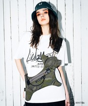 ギャザーロゴプリントルーズTシャツ (WHITE)　CQ-46067