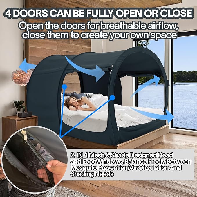 Leedor ベッドテント190x99cm ドリームテント ワンタッチベッド