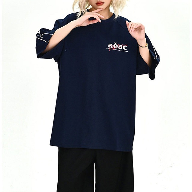 ロゴライングラフィックTシャツ 2col   R02032