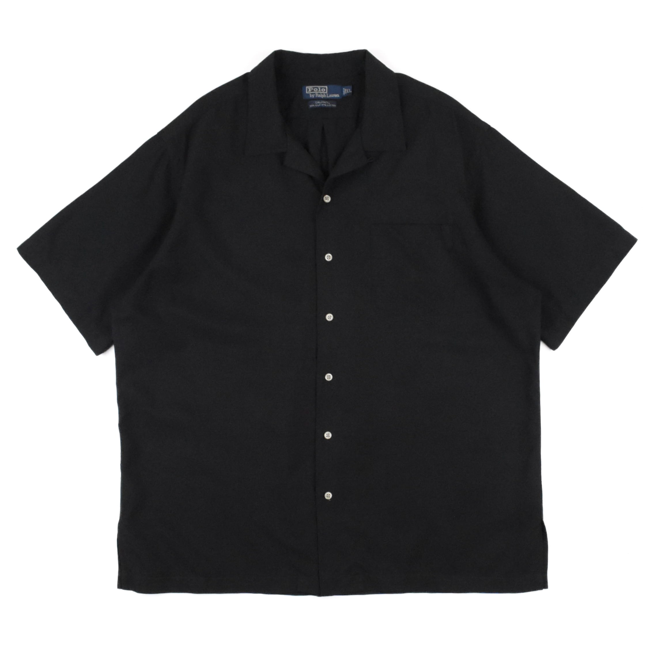 90s Ralph Lauren Shirt CALDWELL XL 黒 シルク 90s Polo Ralph Lauren Shirt IMPORTED SILK / XL | yowakeup