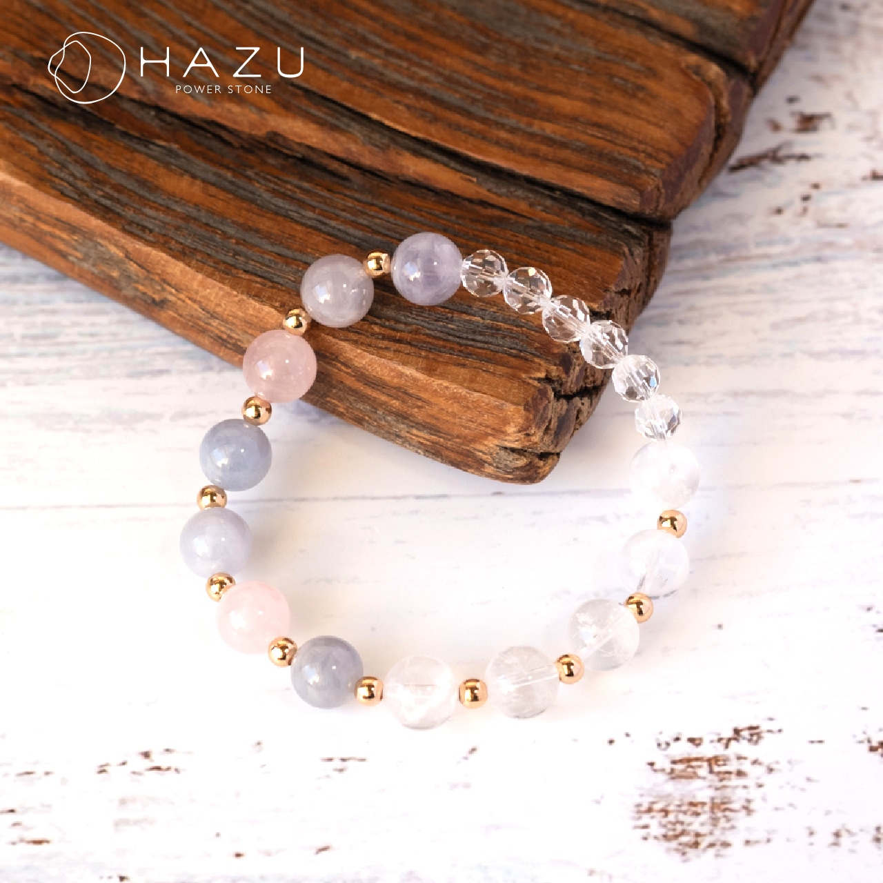 美しさと幸せのブルーローズ［ブルーローズクォーツ／セリサイトインクォーツ／水晶］