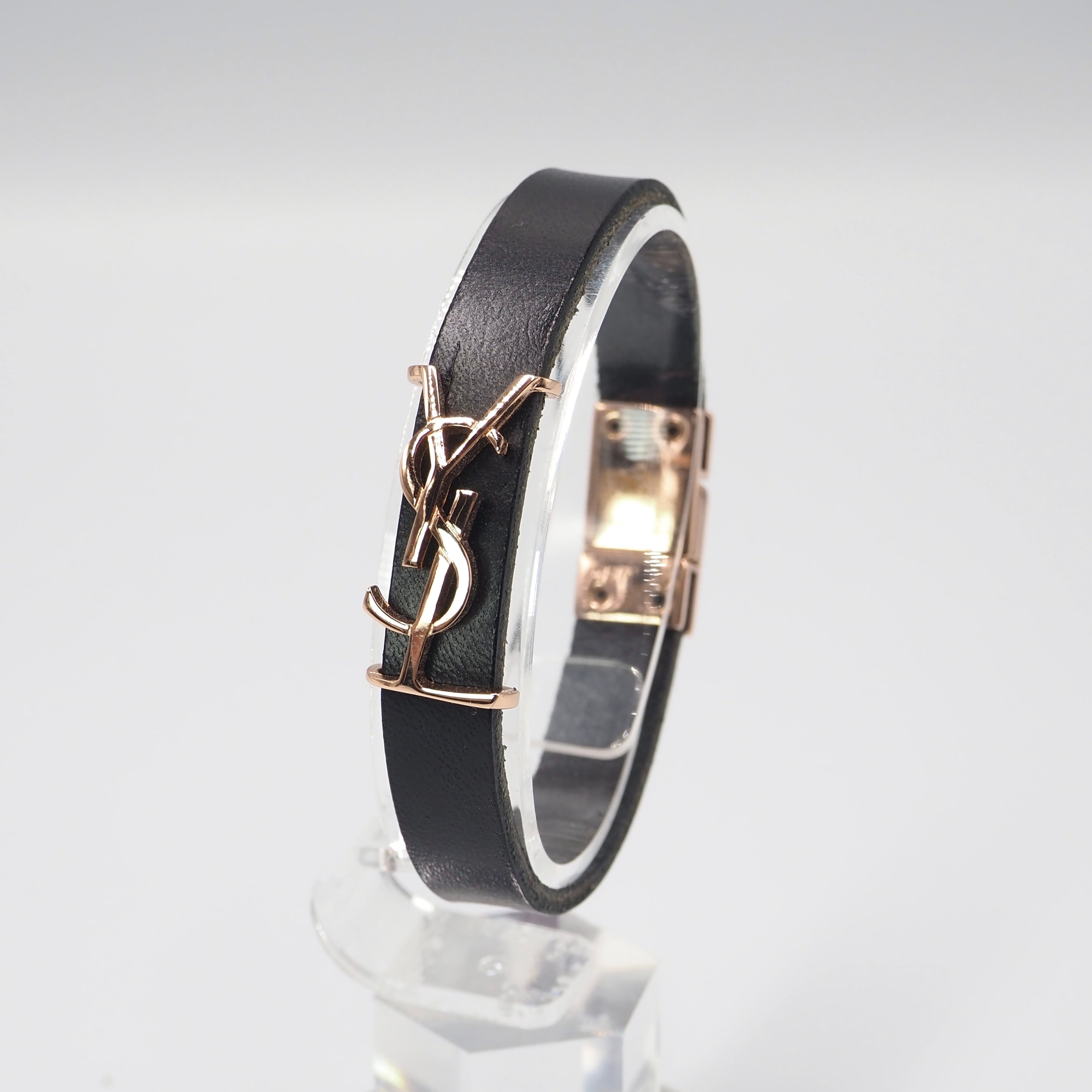 1/1掲載 SAINT LAURENT PARIS カサンドラ オピウム レザー ブレスレット サンローラン パリ