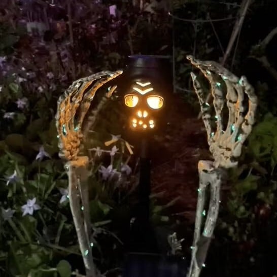 ガーデン ライト スカル 骸骨 ハロウィン インテリア ソーラー 充電
