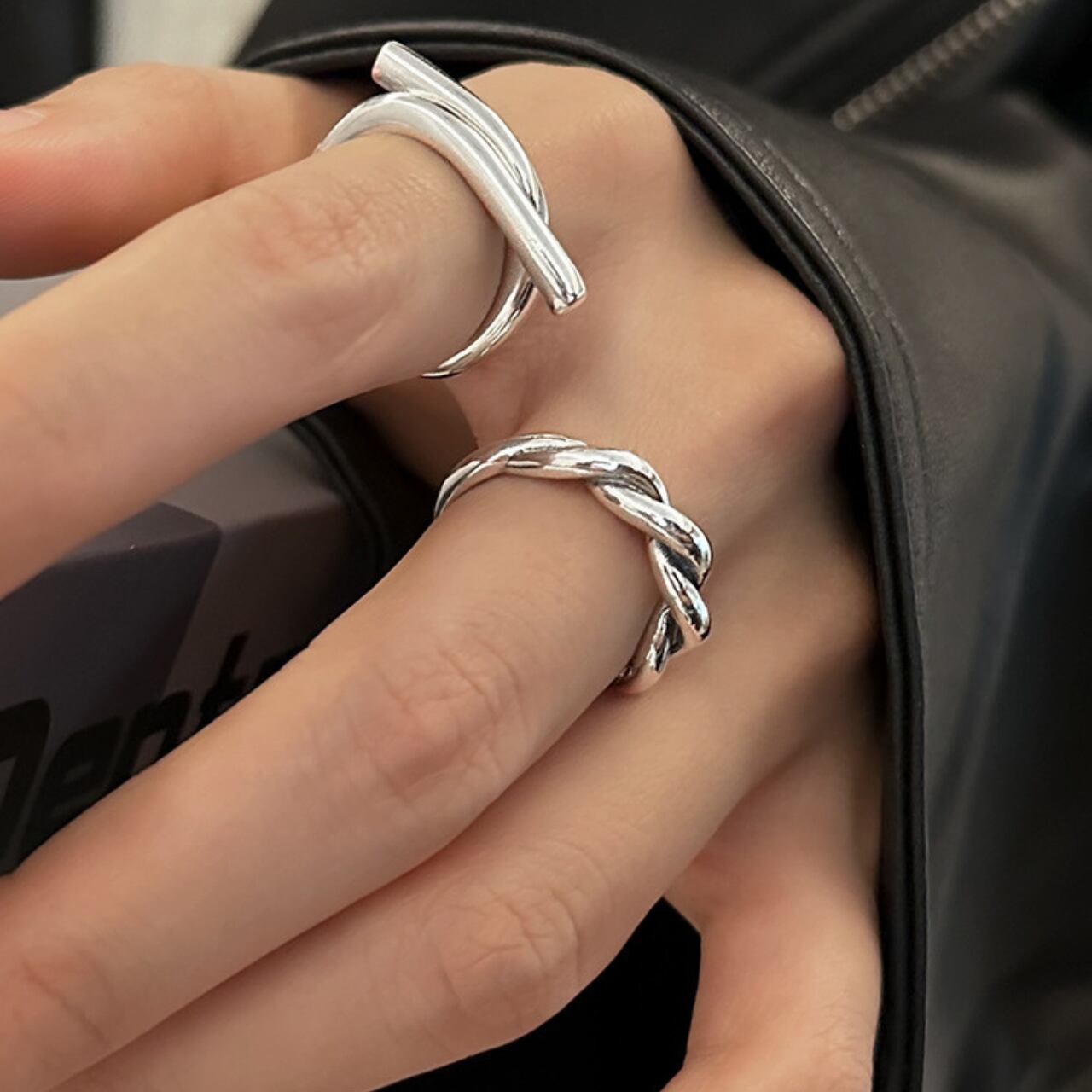 クロス&ロープデザインリングセット 00099