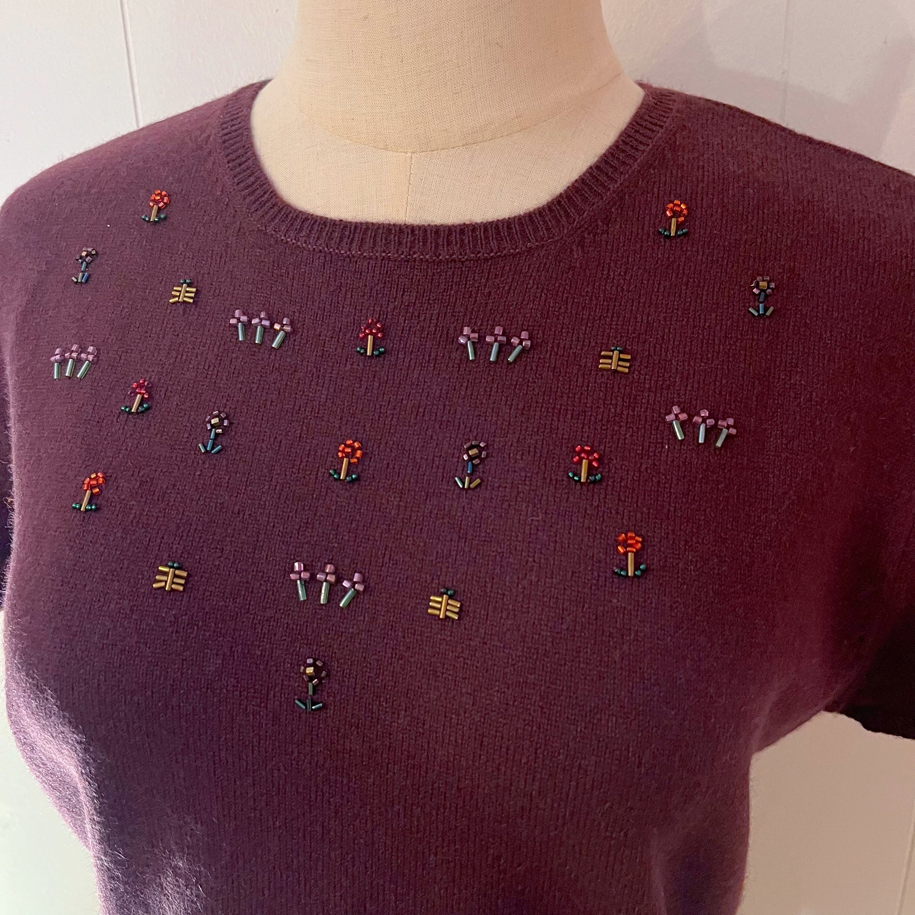 mini flower beads knit