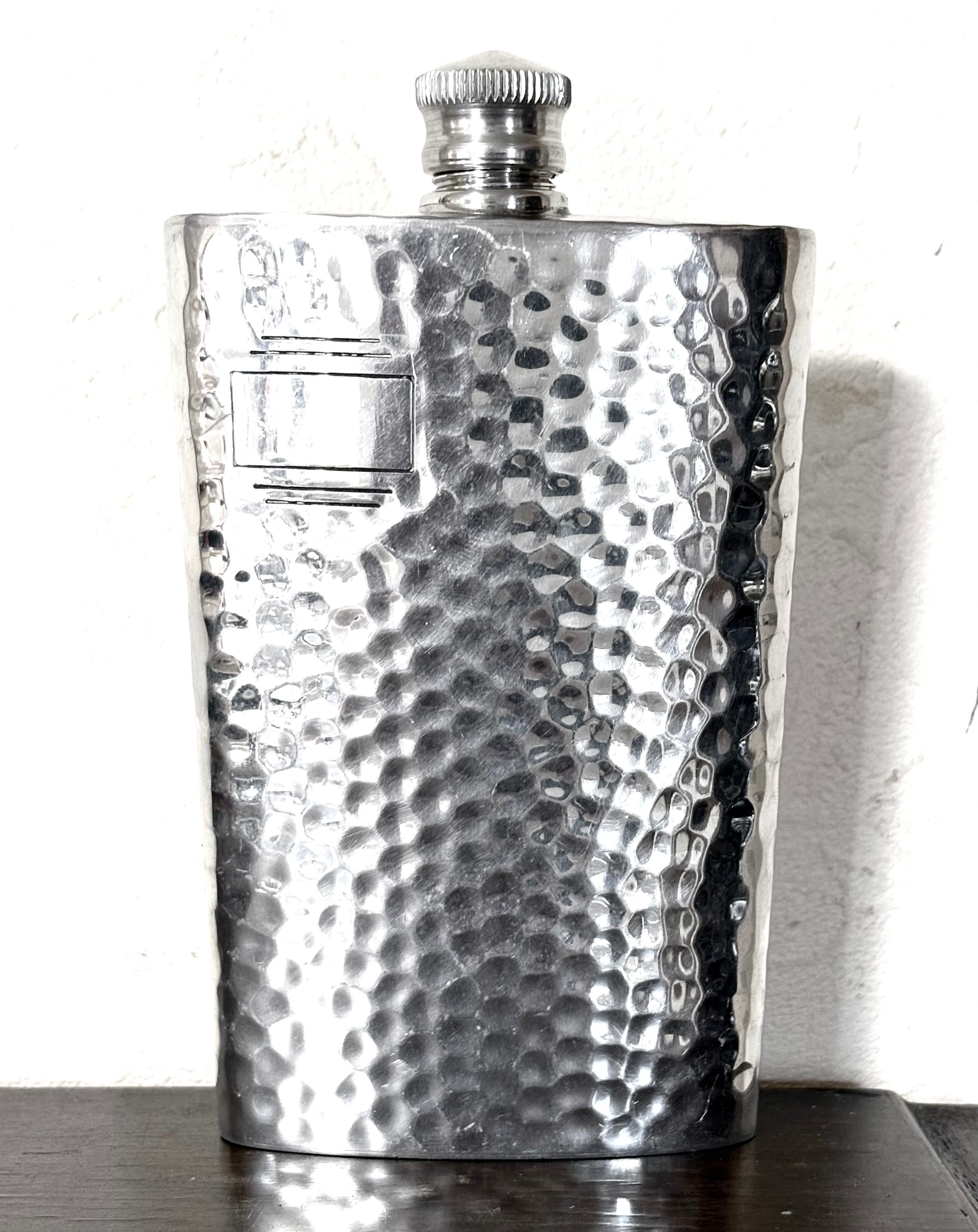 英国アンティーク スキットル 革製 大型195ml ウイスキー ヒップ